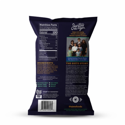 Siete® Grain Free Ranch Tortilla Chips Perspective: back