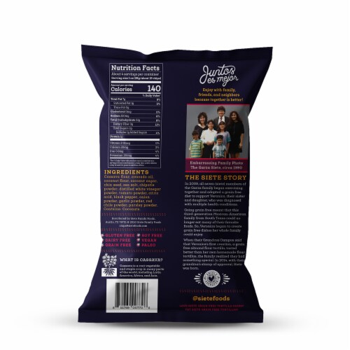 Siete Chipotle BBQ Grain Free Tortilla Chips Perspective: back