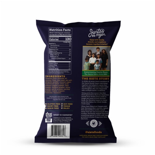 Siete® Jalapeno Lime Tortilla Chips Perspective: back