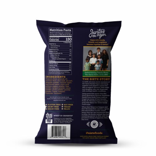 Siete® Jalapeno Lime Tortilla Chips Perspective: back