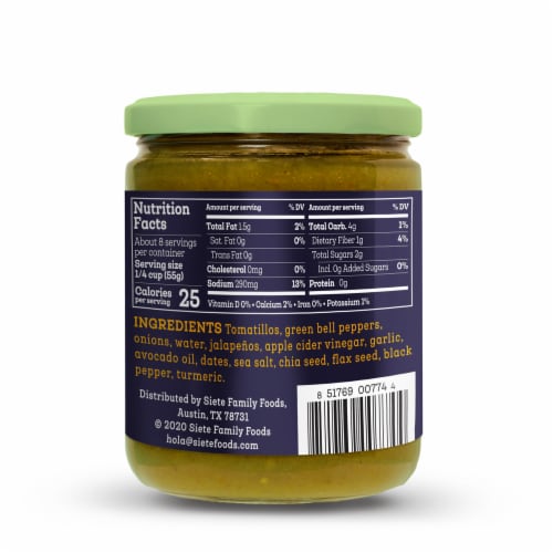 Siete Green Enchilada Sauce Perspective: back