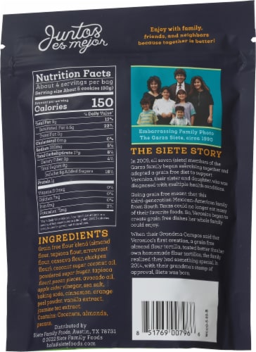 Siete Grain Free Mexican Wedding Cookies Perspective: back