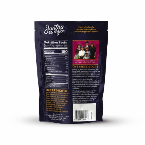 Siete Grain Free Mexican Shortbread Cookies Perspective: back