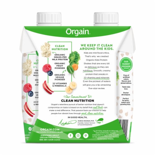 Orgain Organic Kids 8g Protein Nutritional Shake Drink, Chocolate Perspective: back
