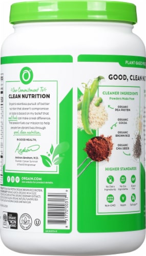 Orgain® Organic Creamy Chocolate Fudge Protein Powder Perspective: back