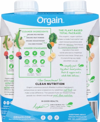 Orgain® Organic Nutrition™ Vegan Smooth Chocolate Nutritional Shake Perspective: back