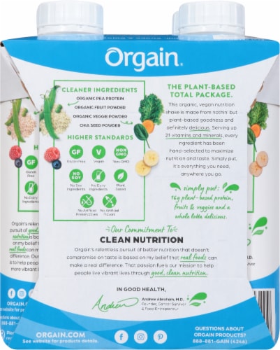 Orgain® Organic Nutrition™ Vegan All-in-One Sweet Vanilla Bean Protein Shake Perspective: back