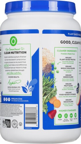 Orgain  Organic Meal™ All-In-One Nutrition Powder   Vanilla Bean Perspective: back