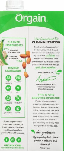 Orgain® Organic Protein Unsweetened Vanilla Almond Milk Perspective: back