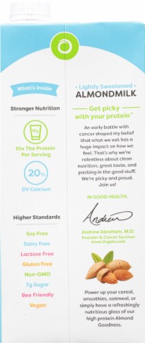 Orgain® Organic Protein™ Lightly Sweetened Vanilla Almondmilk Perspective: back
