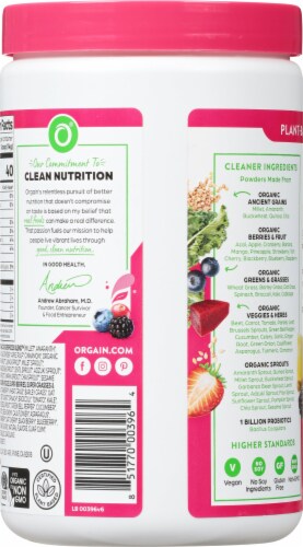 Orgain Organic Superfoods™ All-In-One Super Berry Flavored Nutrition Powder Perspective: back