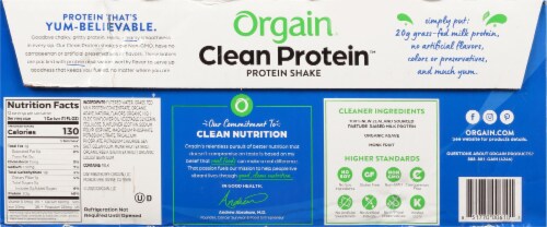 Orgain Clean Protein Grass Fed Vanilla Bean Protein Shake Perspective: back