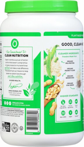 Orgain® Organic Peanut Butter Plant Based Protein Powder Perspective: back