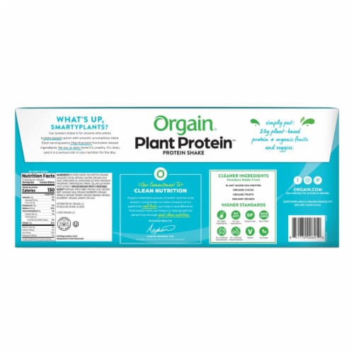 Orgain Plant Protein Creamy Chocolate Shake Perspective: back