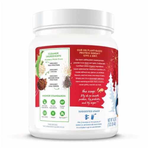 Orgain® Organic Protein™ Peppermint Hot Cocoa Plant-Based Protien Powder Perspective: back