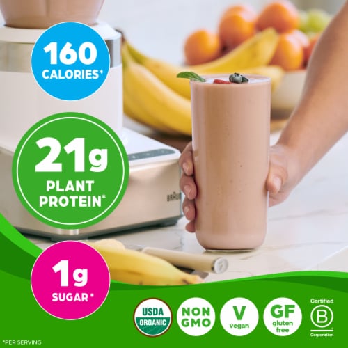 Orgain Organic Vegan 21g Protein Powder + 50 Superfoods, Creamy Chocolate Fudge Perspective: back