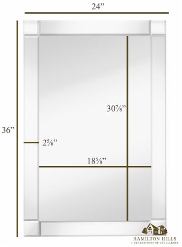 Hamilton Hills 24 x36  Silver Framed Vanity Mirror | Beveled Edge Frame Perspective: back