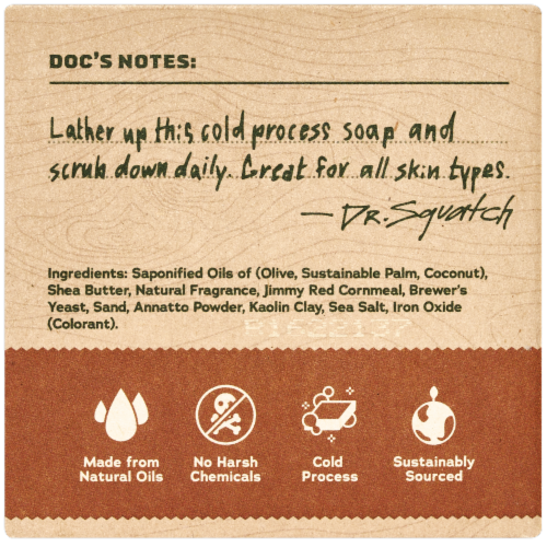 Dr. Squatch® Wood Barrel Bourbon Natural Bar Soap Perspective: back
