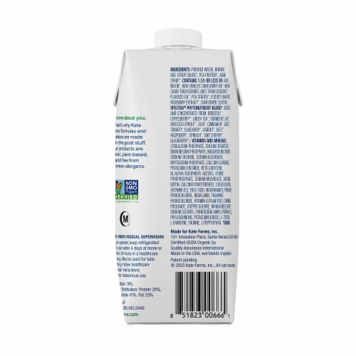 Kate Farms Standard 1.0 Oral Supplement Plain 11 oz. Carton 12 Ct Perspective: back