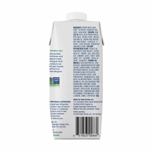 Kate Farms® Chocolate Standard Formula Perspective: back