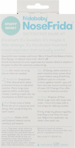Frida Baby Nasal Aspirator NoseFrida The Snotsucker with 10 Extra Filters  and All-Natural Saline Nasal Spray