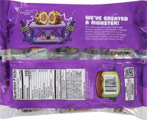 Stuffed Puffs® Chocolate Filled Marshmallows Halloween Candy Perspective: back
