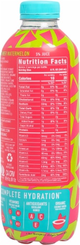 Roar Organic Cucumber Watermelon Flavored Bottled Water Perspective: back