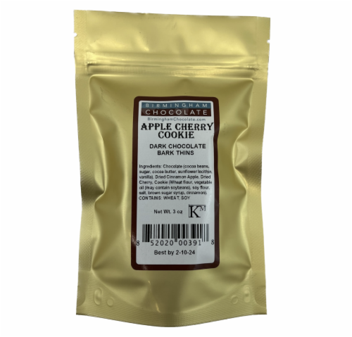 Bark Thins, 6 Pouches, 18oz - Michigan Cherry, Apple - Gourmet, Natural, Kosher, Artisan 18oz Perspective: back