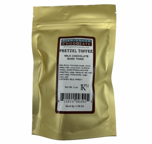 Bark Thins, 6 Pouches, 18oz - Pretzel, Toffee, Treats - Gourmet, Natural, Kosher, Artisan Perspective: back