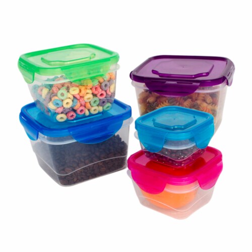 Plastic Jumbo Square Food Storage Container Set - 10 Piece Set, 10