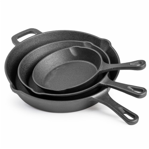 Jim Beam 3 Piece Cast Iron Skillet Set Pre Seasoned 6 8 & 10 Inch Pans  BBQ195, 1 Set - Kroger