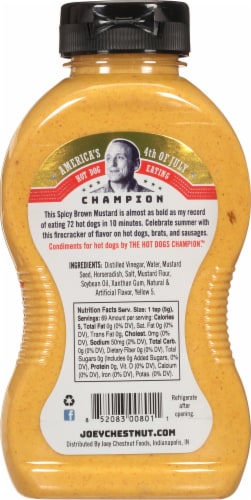 Joey Chestnut Spicy Brown Firecracker Mustard Perspective: back