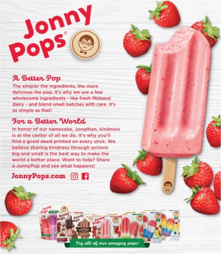 Jonny Pops Summer Strawberries with Fresh Cream Pops Perspective: back