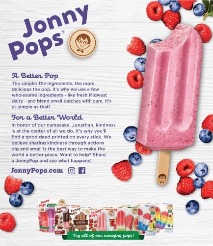 Jonny Pops Raspberries & Blueberries with Fresh Cream Pops Perspective: back