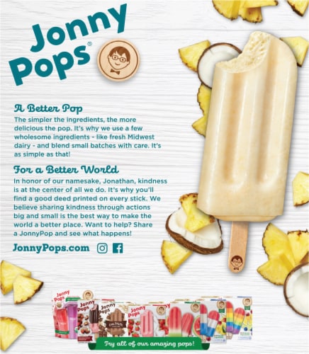 Jonny Pops® Pineapple & Coconut with Fresh Cream Pops Perspective: back