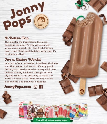 Jonny Pops Chocolate Fudge with Fresh Cream Pops Perspective: back
