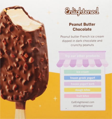 Enlightened® Keto Collection Peanut Butter Chocolate Chip Ice Cream Bar Perspective: back