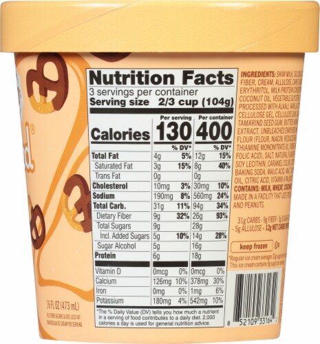 Enlightened® Caramel Fudge Pretzel Light Ice Cream Perspective: back