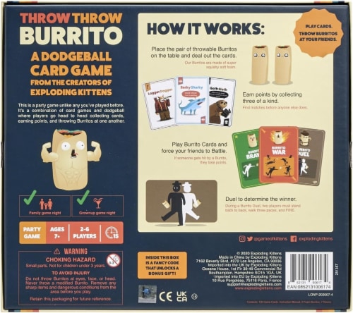 Exploding Kittens Throw Throw Burrito® Original Edition Party Game Perspective: back
