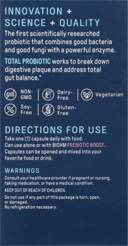 BIOHM Total Probiotic 30B CFU Capsules Perspective: back