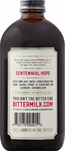 Bittermilk Tom Collins with Elderflower & Hops Cocktail Mixer Perspective: back