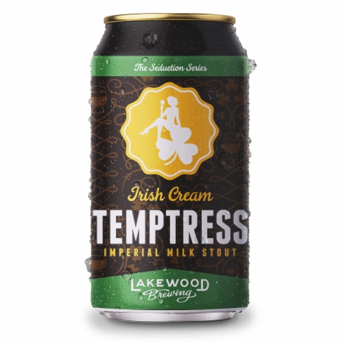 Lakewood Brewing Co. Irish Cream Temptress Imperial Milk Stout Craft Beer Cans Perspective: back