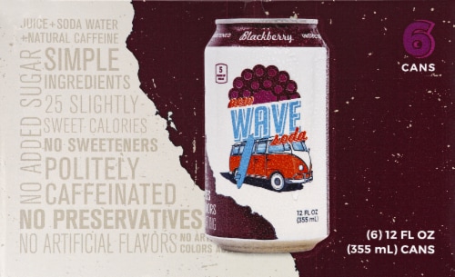 Wave Blackberry Soda Cans Perspective: back