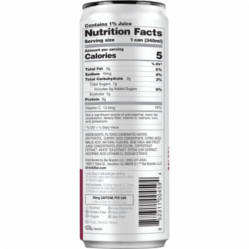 Bai® Bubbles Bolivia Black Cherry Flavored Sparkling Bottled Water Perspective: back