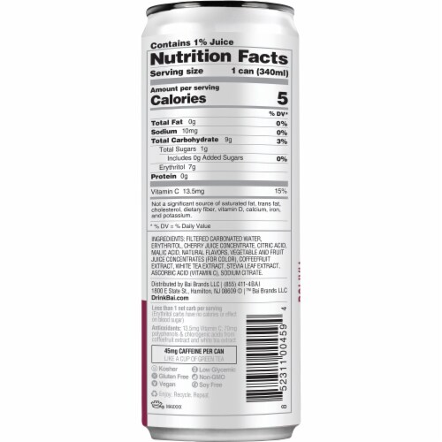 Bai® Bubbles Bolivia Black Cherry Flavored Sparkling Bottled Water Perspective: back