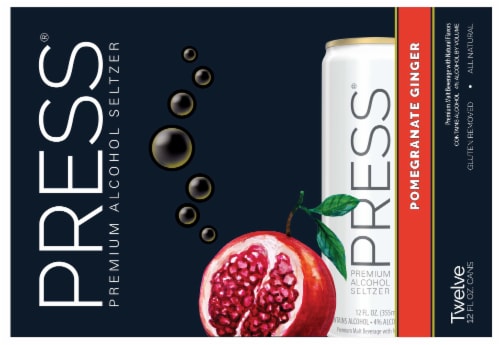 Press Pomegranate Ginger Premium Alcohol Hard Seltzer Perspective: back