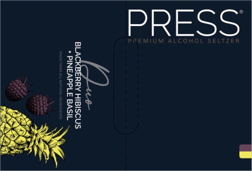 Press Duo Blackberry Hibiscus & Pineapple Basil Alcohol Hard Seltzer Variety Pack Perspective: back