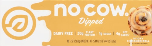 no cow® Dairy Free Sticky Cinnamon Roll Protein Bars Perspective: back