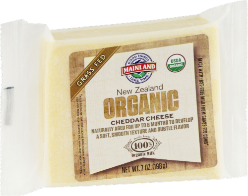 Mainland Organic Grass Fed Cheddar Cheese Perspective: back