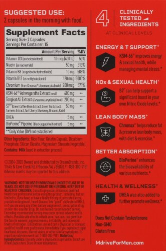Mdrive® Prime Testosterone Support Capsules Perspective: back